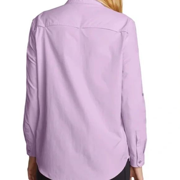 ❤️Eddie Bauer Lavender Button-Down Shirt NWT size L - Picture 2 of 16
